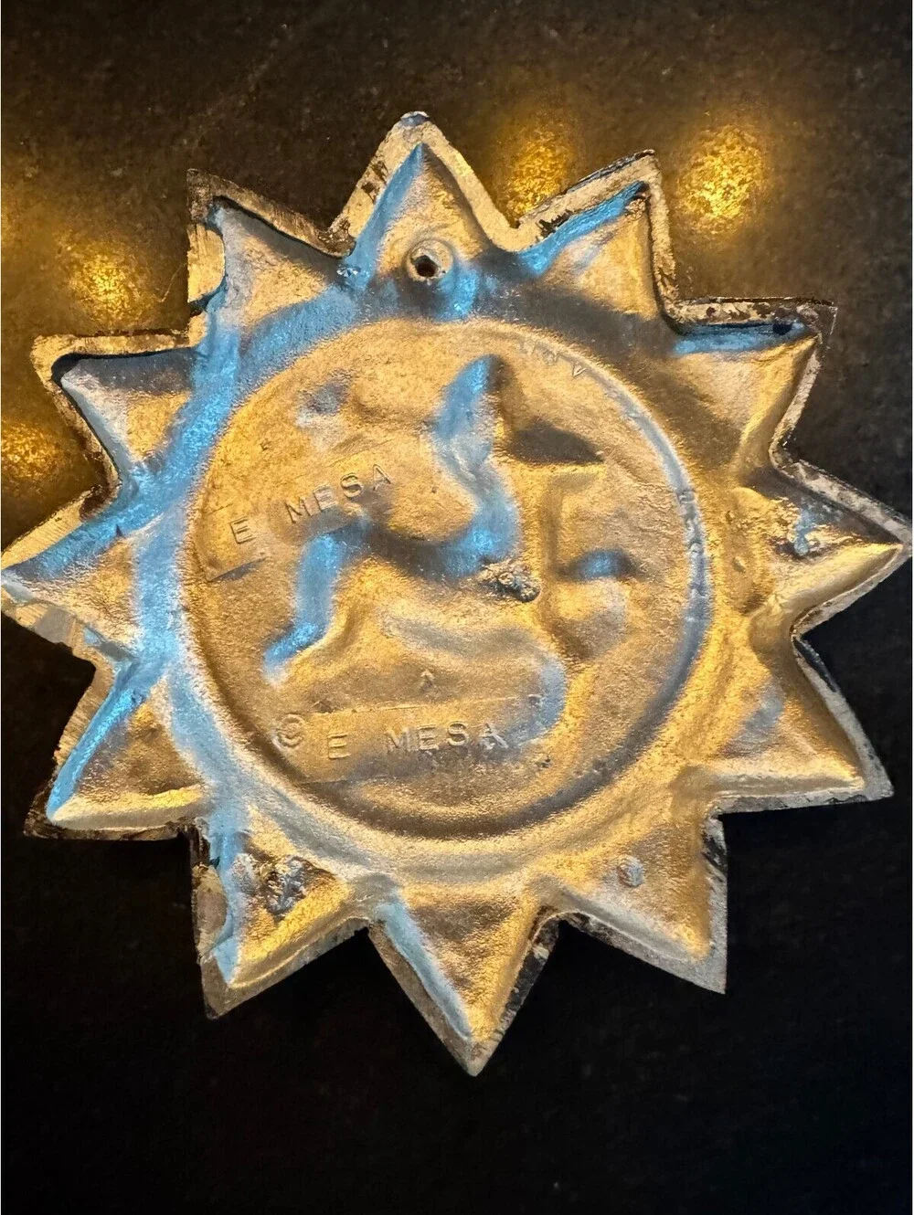 Vintage 1969 E. MESA Cast Aluminum Zodiac Sunburst Wall Plaque - SAGITTARIUS